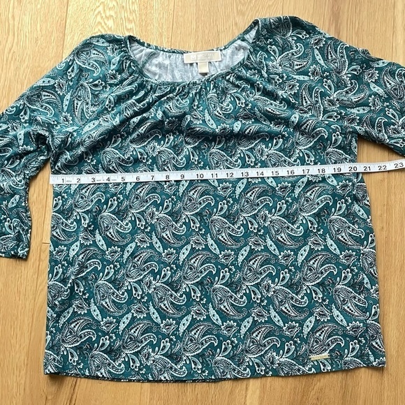 NWOT MICHAEL KORS GREEN BLOUSE - M - Picture 13 of 13